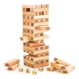 Juego Educativo Yenga Juego Mesa Numeros 54 Piezas Madera