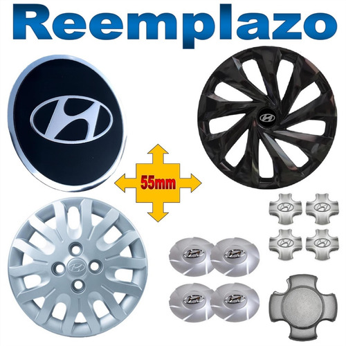 Calcomania En Aluminio Con Logo Hyundai Para Centro De Rin Foto 4