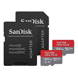 Tarjeta Microsd De 64 Gb Con Adaptador Sd Color Gris Y Rojo