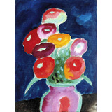 Lienzo Canvas Arte Expresionismo Flores En Jarrón 95x70