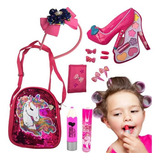 Kit Maquiagem Infantil Antialérgica Bolsa Unicórnio Lindo