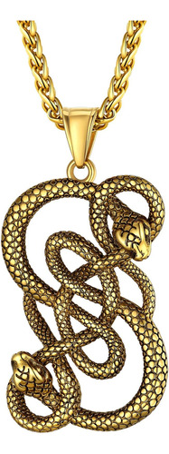 Bestyle Cadena De Serpiente De Oro Gótico Retro Para Hombres