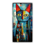 90x180cm Cuadros Abstractos De Gatos Expresando La Belleza