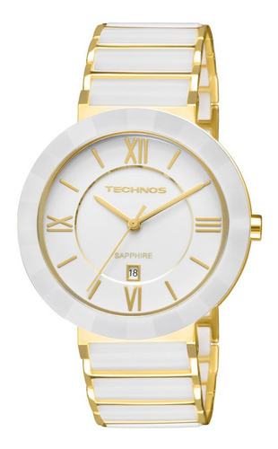 Relógio Technos Feminino Ceramic Saphire Dourado 2015bv/4b