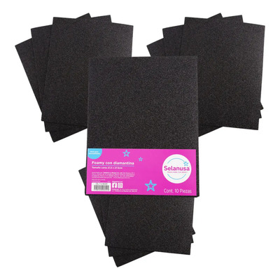 Foamy Diamantado T. Carta 20 Piezas Fomi Goma Eva Foami Fomy Color Negro | MercadoLibre