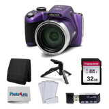  Pacote De Câmera Digital Minolta Mn53 (roxo) Com Cartão De 