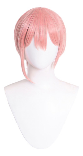 Peluca Rosa De Anime Para Mujer, 35 Cm, Corta, Para Cosplay,