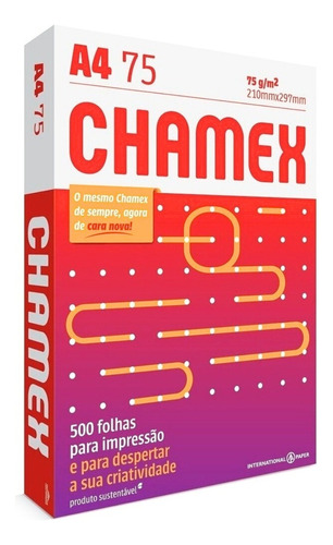 Papel A4 Sulfite Chamex Office 210x297 75g Resma 500 Folhas