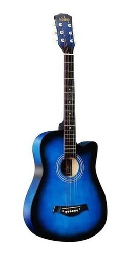 Guitarra Cutaway Azul 39 Pulgadas Cuerdas De Metal Todoaudio