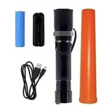 Linterna Tactica Led Recargable Baliza Cargador Usb Sy-torch Color De La Linterna Negro Color De La Luz Blanco Frío