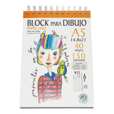 Block Para Dibujo A5 De 150 Grs X 40 Hojas Blanco Liso