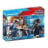 Juguete Playmobil Bici Policial Persecución Del Carterista Cantidad De Piezas 17