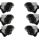 Kit 6 Câmeras De Monitoramento Falsa Com Led- Residencial