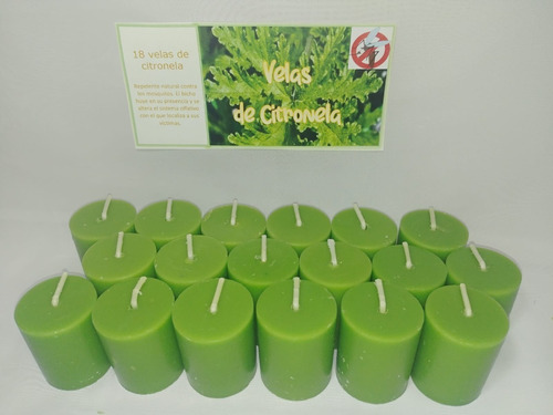 Pack De 18 Velas De Citronela Quita Mosquitos