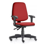 Cadeira Job Alta Frisokar Back System Nr17 Vermelha Couro Ec