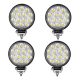 Kit X4 Faro Auxiliar Led 42w 14 Leds Universal Camioneta 4x4