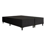 Base Box Veludo Preto - 158cm X 198cm X 40cm - Queen Size