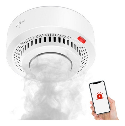 Sensor De Humo Con Sirena Wifi 2.4hz Tuya Smart Life