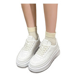 5cm Zapatos De Plataforma Tenis Blancos Mujer Nuevo 2023
