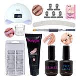 Kit Poly Gel Unhas Gel Iniciante Cabine Sun5 Pincel Espatula