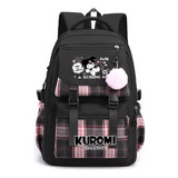  Kuromi Melody Mochila Escolar: Kawaii, Large Capacity, Multi-pocket, Waterproof, Breathable. Ideal For School & Travel! 