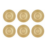 Set 6 Plato Base Vidrio Centro Mesa Gold 33cm Dk-18_6