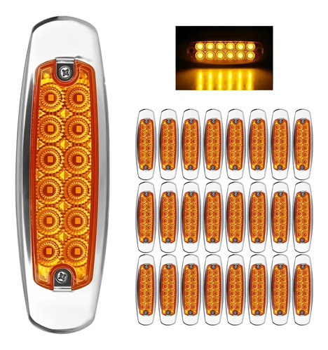 25x 12 Led Fijo 12v Para Lateral Peterbilt Camion Trailer | Meses sin interés