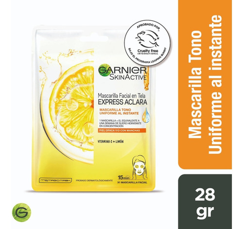 Mascarilla Hidratante Garnier Express Aclara Skin Active 28g