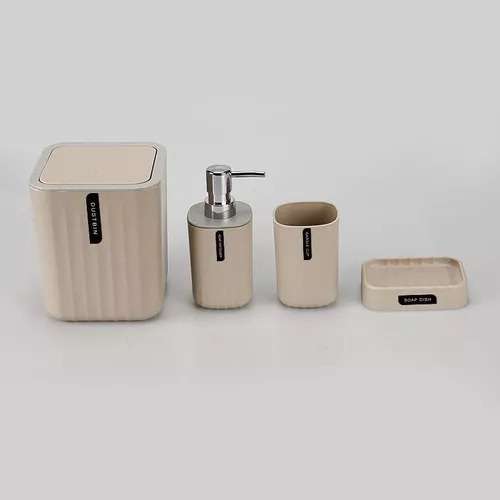 Accesorios Baño Set 4 Piezas Dispensador Jabón Liquido