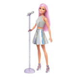 Muñeca Barbie Careers Pop Star Pelo Largo Rosa Ropa Tornasol