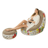 Sofa Puff, Sillon De Descanso Inflable Con Pedal Sin Bomba