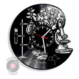 Reloj De Pared Elaborado En Disco Lp Ref. Química Y Biología