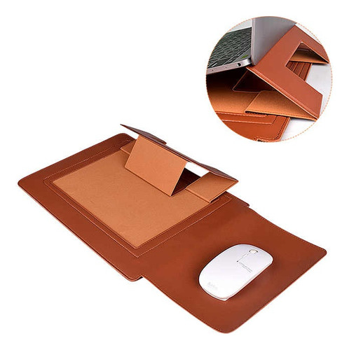 Funda De Eco Cuero Con Soporte Para Macbook Y Notebook 13  