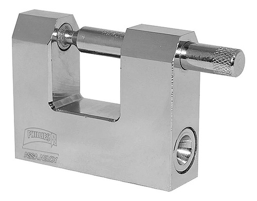 Candado Cortina Laton 75mm Llave Abloy Alta Segurid Phillips Color Gris