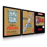 3 Poster Placas Decorativas Trilogia The Legend Of Zelda Nes