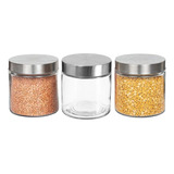 Set X3 Frasco De Vidrio Hermético Para Alimentos Frescos