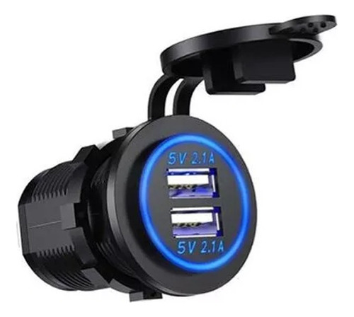 12v 2.1a Cargador Iluminado Usb Doble Salida Coche Moto