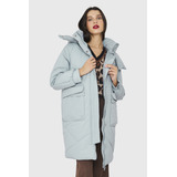 Parka Acolchada Bolsillos Grandes Celeste Pastel Nicopoly