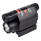 Linterna Led Con Laser Punto Rojo Para Pistola Airsoft 20mm