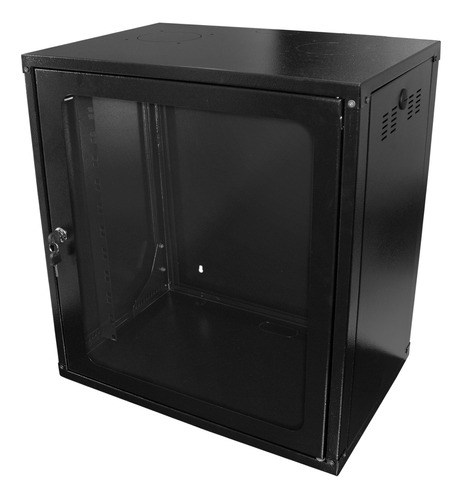 Mini Rack De Parede Padrão 19'' Preto Texturizado Switch Lan