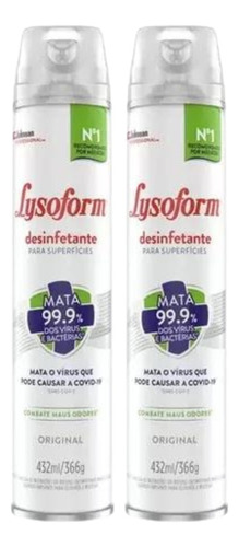 2 Lysoform Spray Uso Geral 432ml Promocao Oferta
