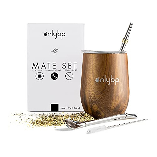 Kit De Mate Argentino, Incluye Mate De Yerba, 2 Bombill...