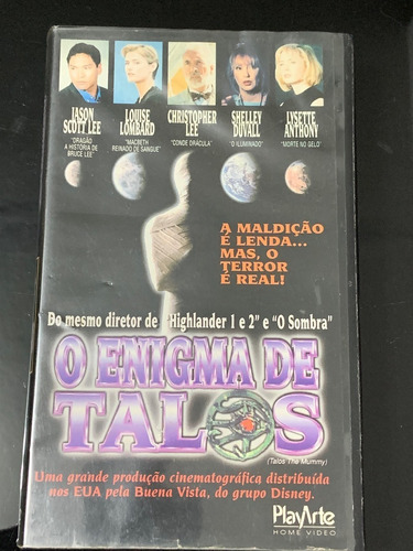 Fita Vhs Filme O Enigma De Talos Video Cassete Antigo 1997