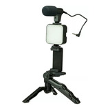 Kit De Video Luz Led Micrófono Mini Trípode