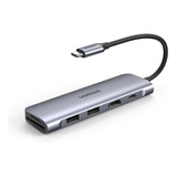 Hub 6 En 1 Usb C Ugreen Hdmi 4k 2usb 3.0 Sd/tf 100w Carga Pd