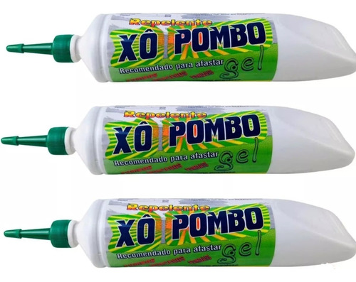 3 Xo Pombo Gel Repelente Pombos Morcego Pardal Bisnaga 250g