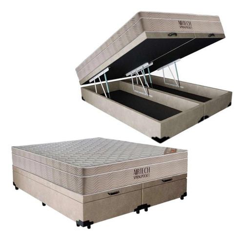 Cama Box Baú Queen E Colchão Molas Ensacadas Airtech Ortobom