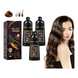 3×champús Instantáneos Para Teñir El Cabello Castaño A