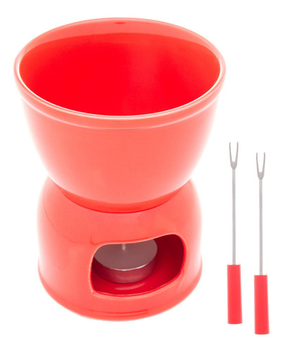 Aparelho Foundue Para 2 Wolff De Porcelana Vermelho 400ml