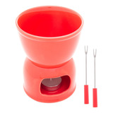 Aparelho Foundue Para 2 Wolff De Porcelana Vermelho 400ml